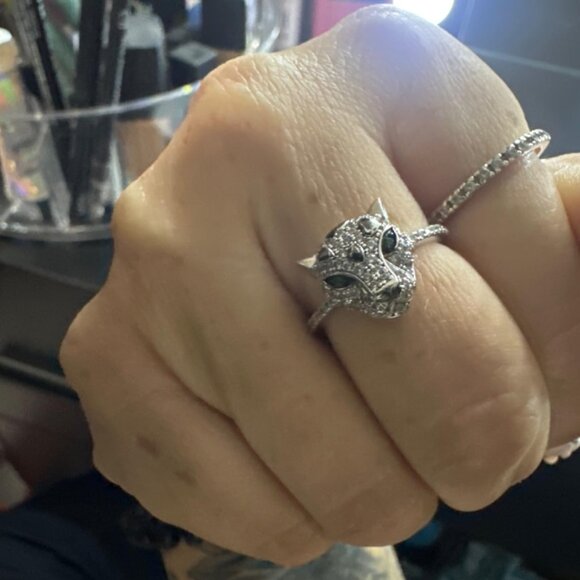 Neiman Marcus 925 Sterling Silver Leopard Ring - Picture 2 of 4